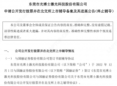 方才这家激光厂商终止存案！